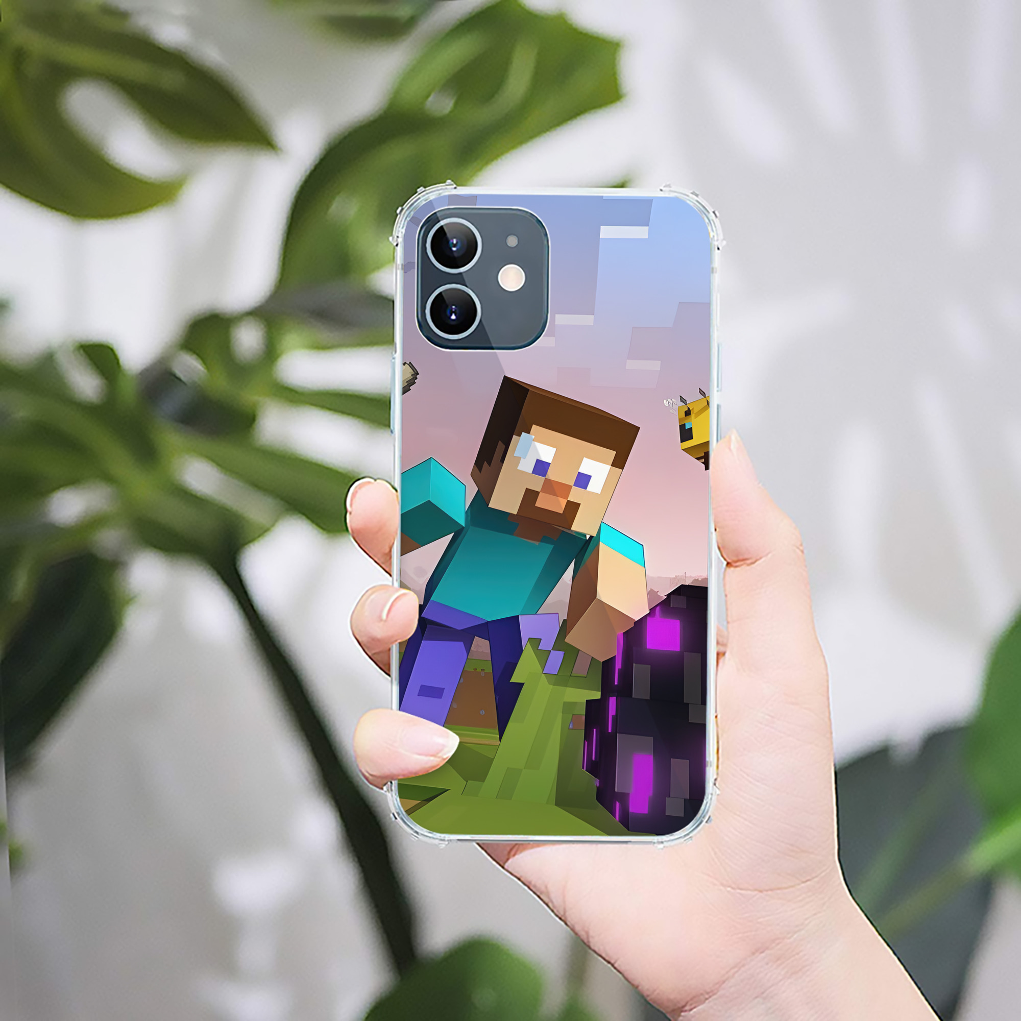 （画像用） マインクラフト ブロックの世界 Minecraft MC Block world 【iPhone 12シリーズ対応】透明スマホケース（クリアソフトケース）